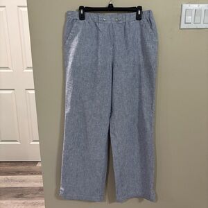 JM Collection Blue and White Striped Shirt